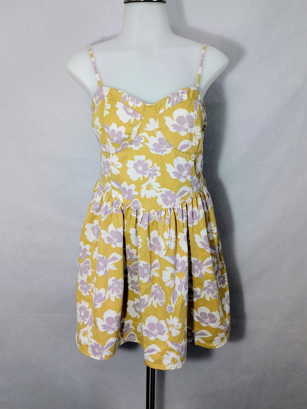 American Eagle Outfitters Yellow and Lavender Floral Sundress